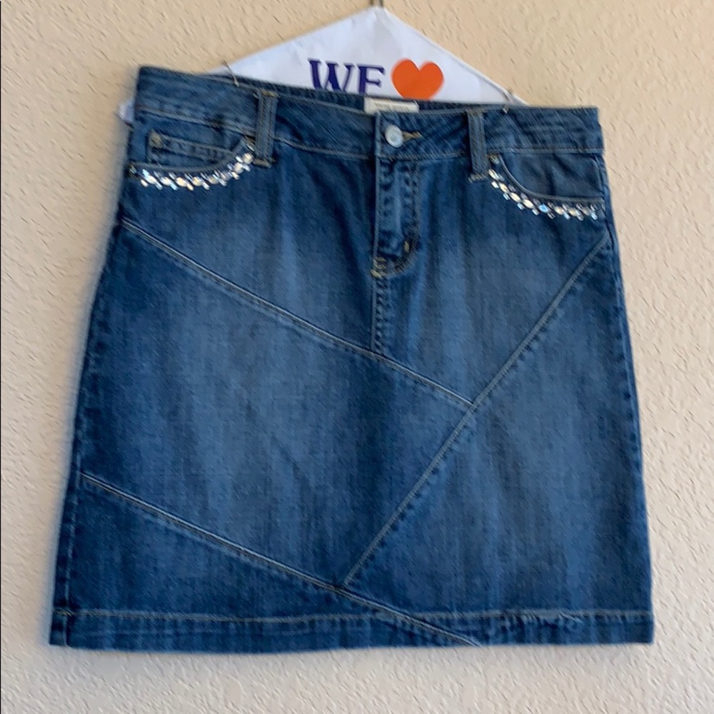 WHBM Denim Bling Skirt - Picture 2 of 3